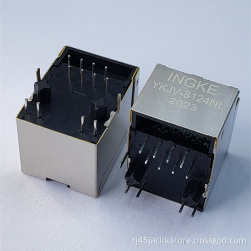 INGKE YKJV-8124NL Direct Substitute HFJV1-2450-L12 Vertical Single Port 10/100 Base-T RJ45 Magjack Connector